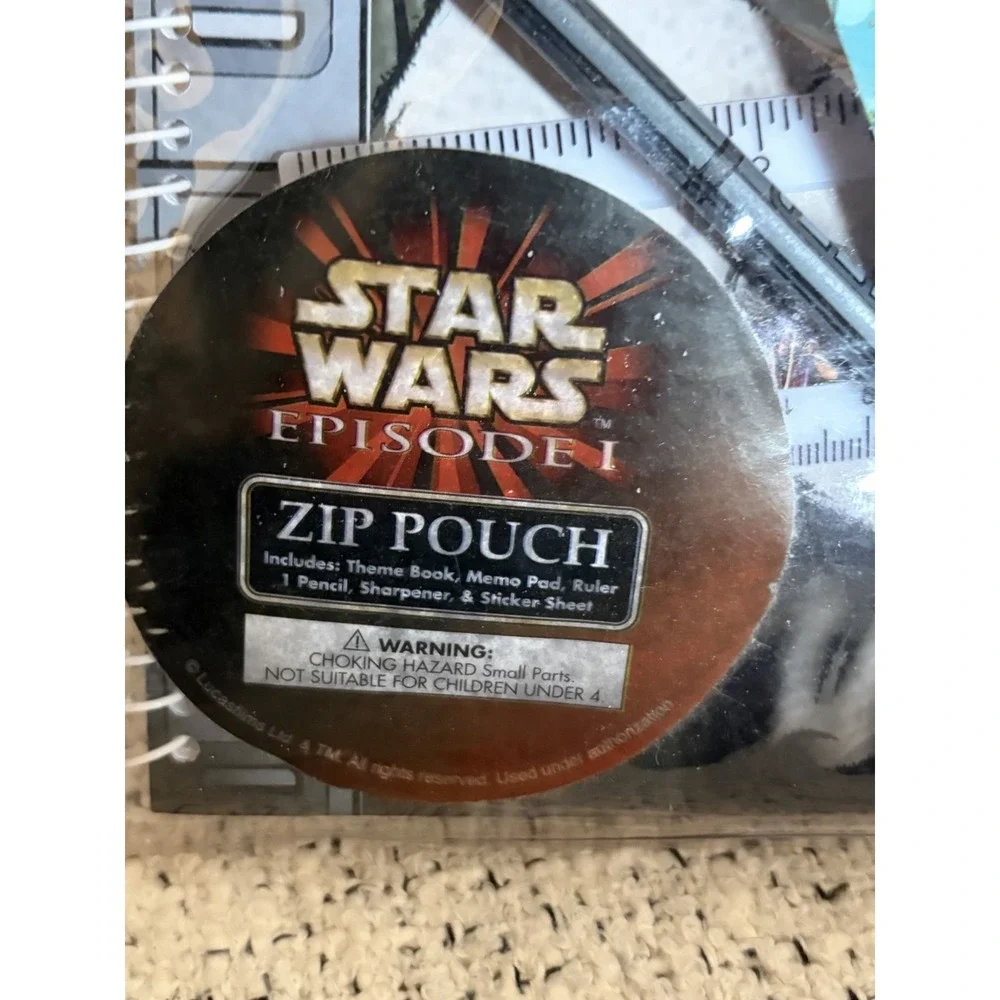 RARE CONDITION Star Wars Episode I Zip Pouch Notebook Set 10.5 x 8 in Multicolor